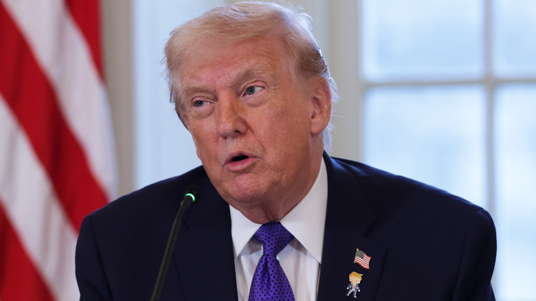 Donald Trump speaking at the White House