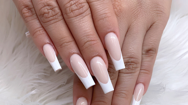 hands with French manicure