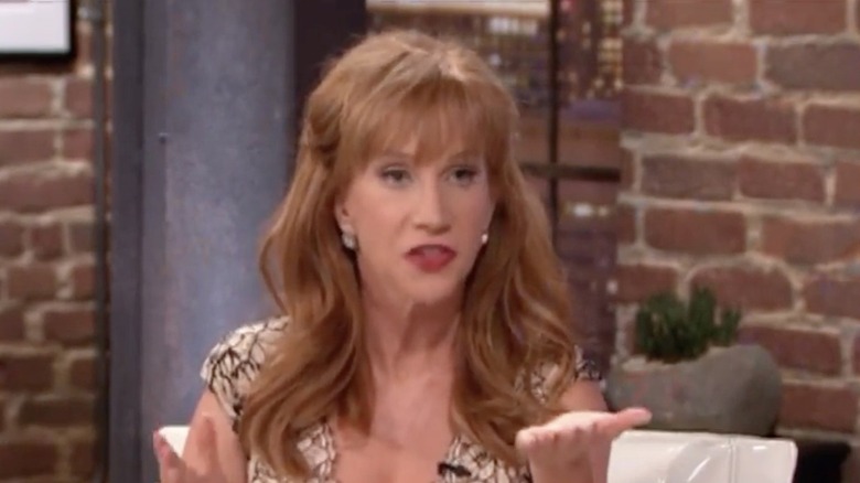 Kathy Griffin hosting her Bravo talk show