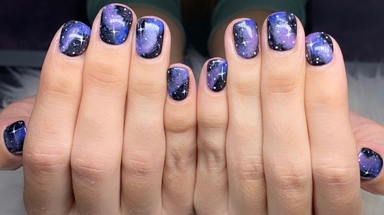 1. Galaxy Nail Art for Short Nails - wide 7