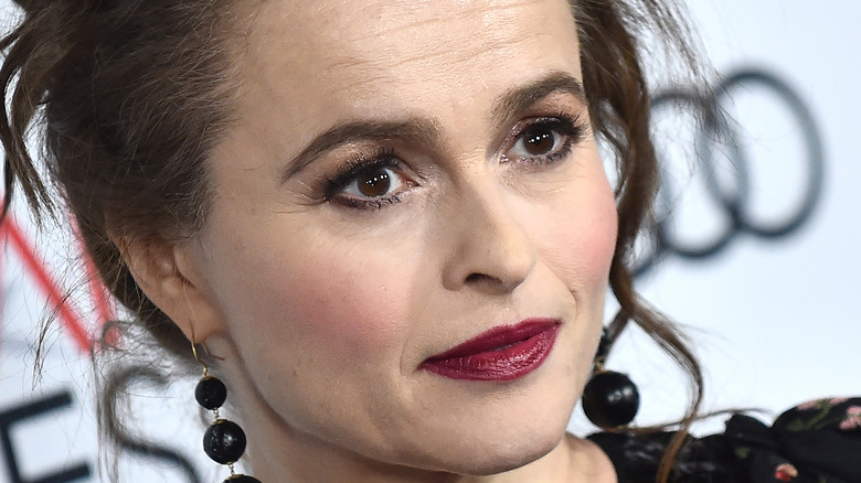 Helena Bonham Carter gazing intently