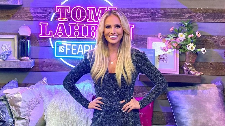 Tomi Lahren on the set of her new OutKick show