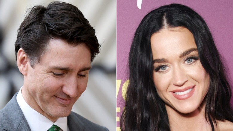 Split image of Justin Trudeau and Katy Perry