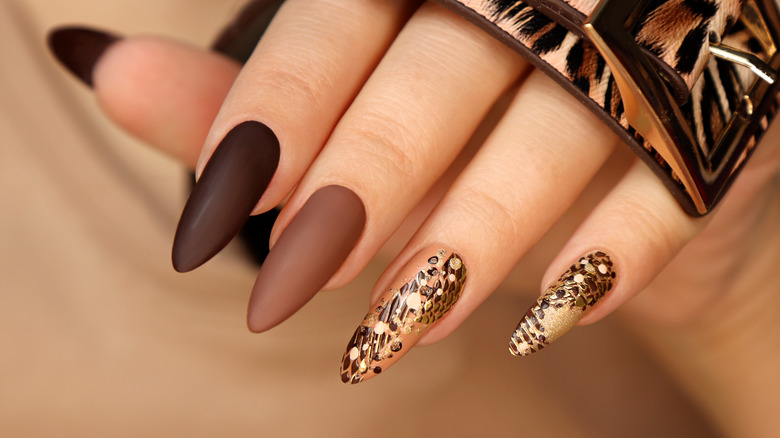 Black and gold Chanel nails  Chanel nails, Trendy nails, Nails