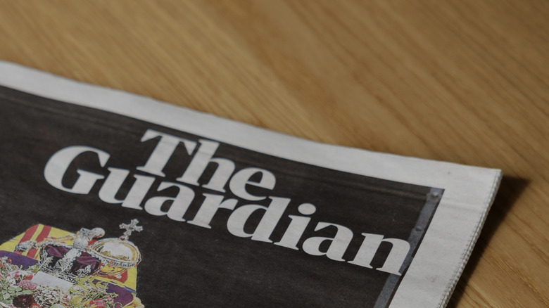 The guardian logo on a newspaper