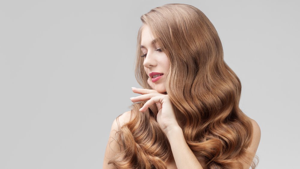 Woman with long, wavy hair