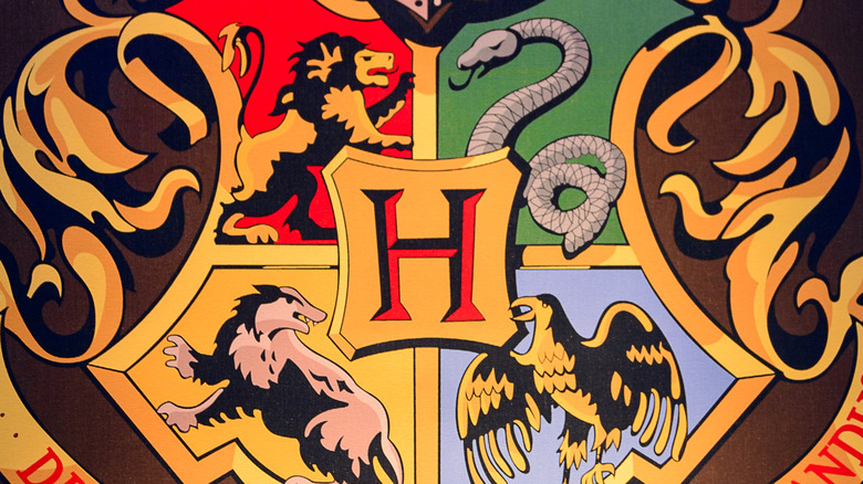 The Hogwarts houses crest.