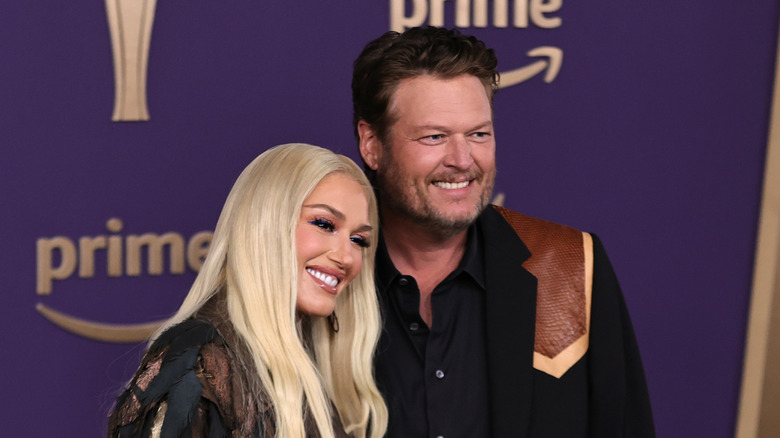 Gwen Stefani and Blake Shelton at a red carpet event