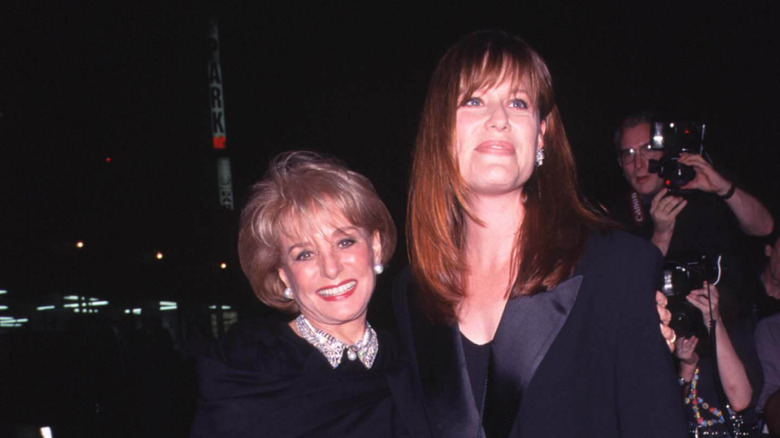 Barbara Walters and daughter Jackie posing