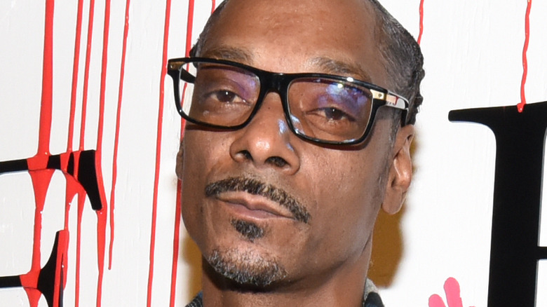 Snoop Dogg in glasses looking serious