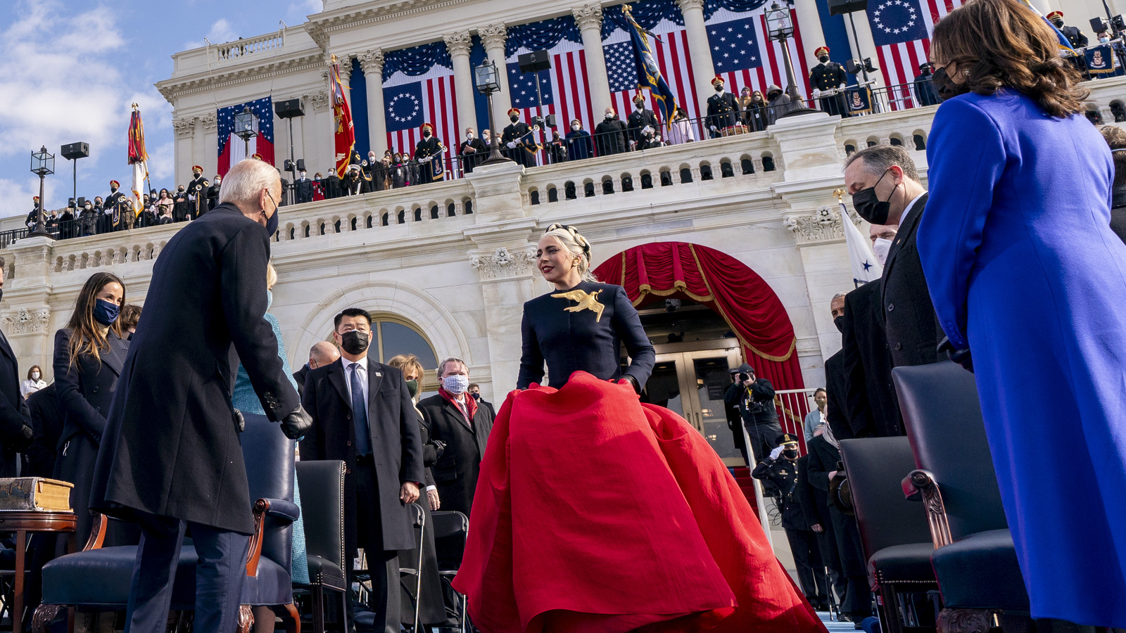LADY GAGA AT INAUGURATION CEREMONY 8x10 SILVER HALIDE PHOTO PRINT LADY GAGA AT INAUGURATION CEREMONY 8x10 SILVER HALIDE PHOTO PRINT