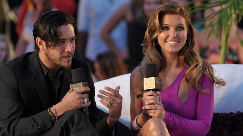 Justin Bobby Brescia and Audrina Patridge from The Hills talking