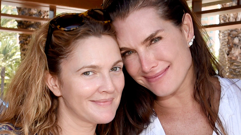 Drew Barrymore and Brooke Shields smiling