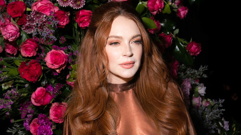 Lindsay Lohan posing at event