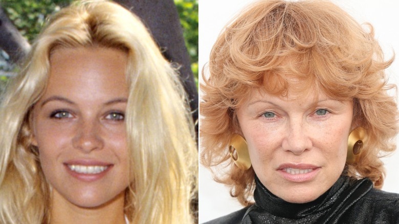 Split image of Pamela Anderson in the 1990s and Pamela Anderson in 2025