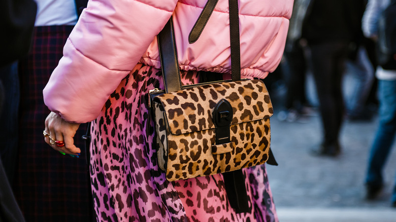 woman wearing leopard print 