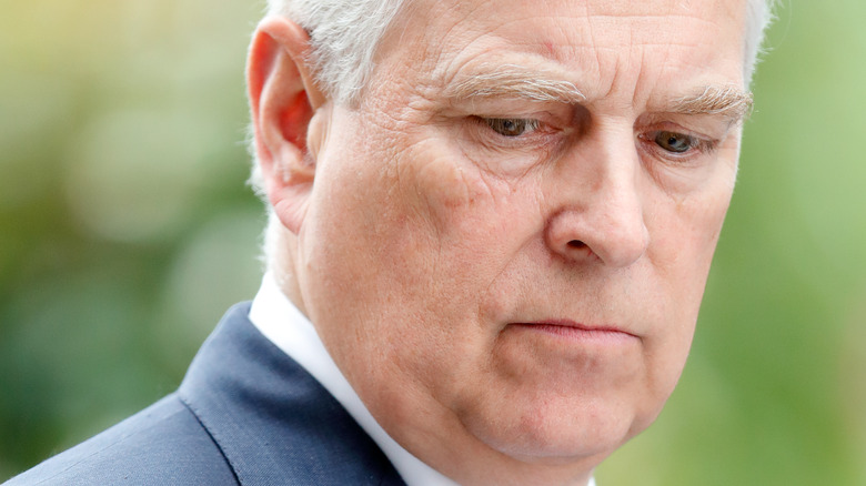 Prince Andrew looking down