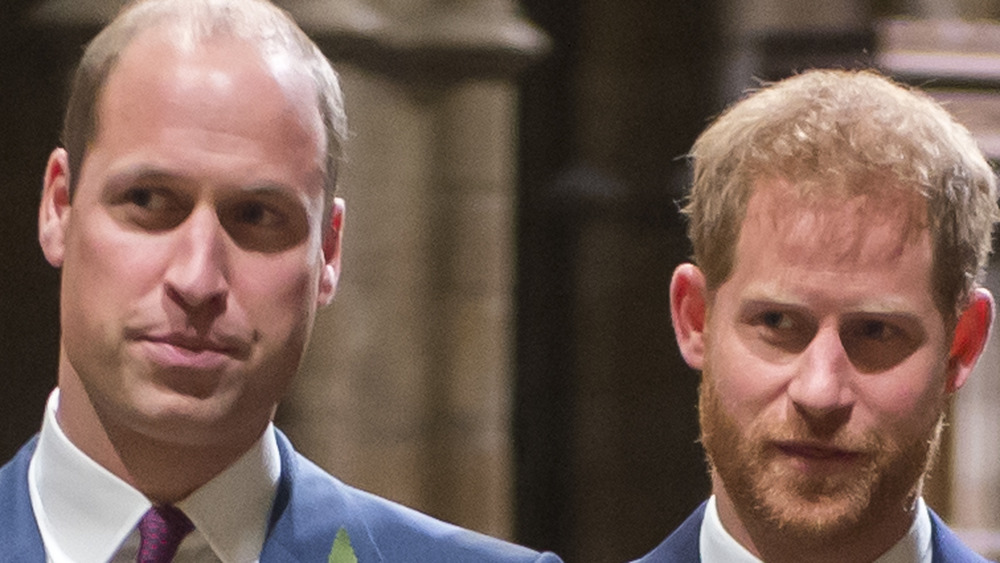 Prince William and Prince Harry stand together