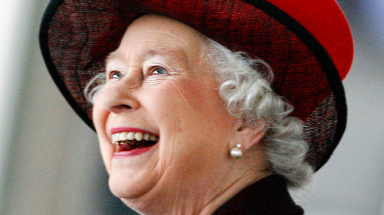 Queen Elizabeth laughing