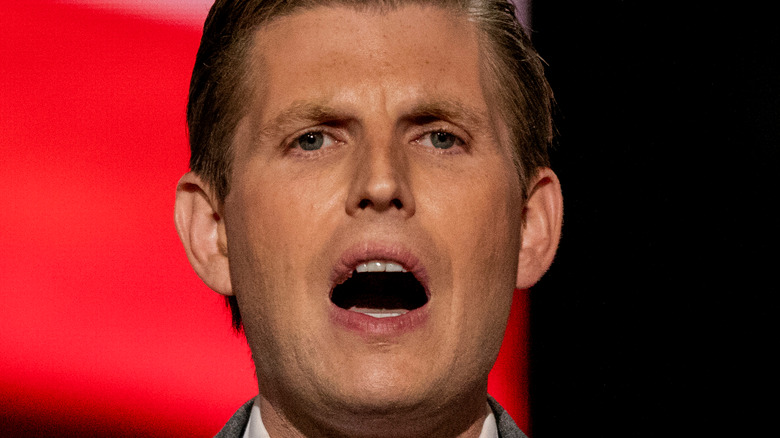 Eric Trump speaks onstage