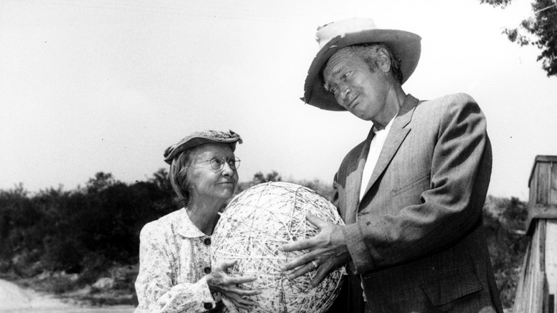 Black and white photo of Irene Ryan and Buddy Ebsen