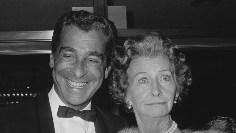 Black and white photo of Irene Ryan with an unidentified man in 1964.