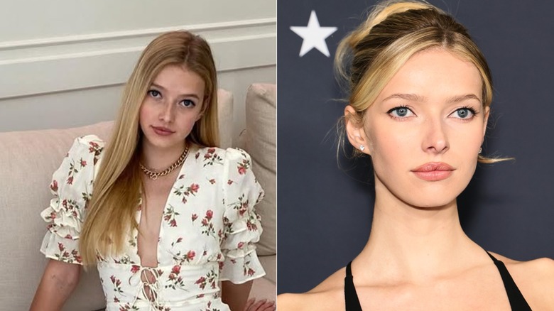 Apple Martin sitting on a couch & Apple Martin at the Marty Supreme premiere red carpet