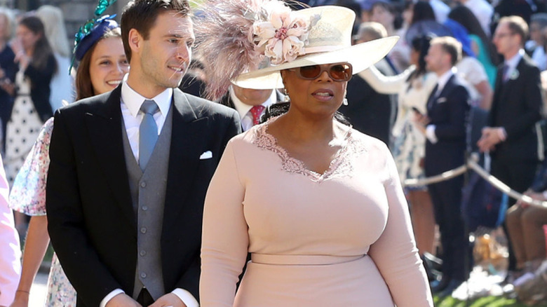 Oprah Winfrey arriving at Prince Harry and Meghan Markle's wedding
