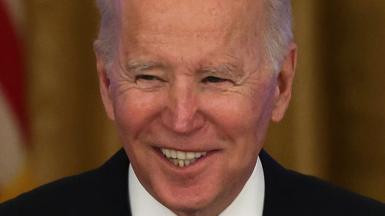 Joe Biden on a hot mic on January 24, 2022