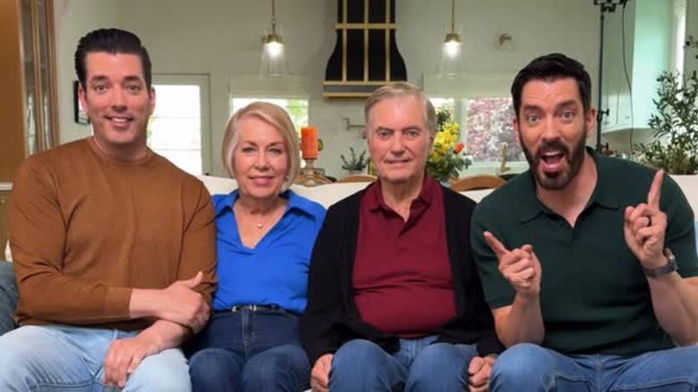 Jonathan and Drew Scott with thier parents via Instagram in 2025