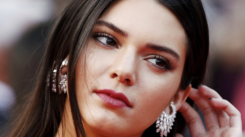 Kendall Jenner in diamond earrings