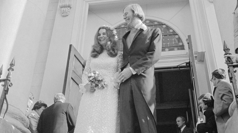 (l-r): Kathleen Kennedy and her husband, David Lee Townsend, smiling on her wedding day.