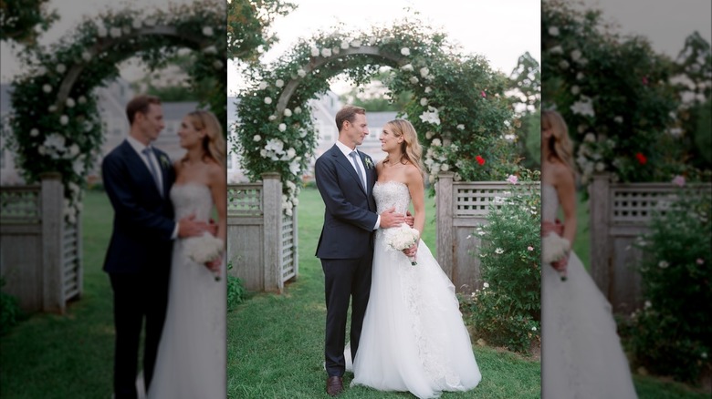 (l-r): Tellef Lundeval and Mariah Kennedy-Cuomo posing together on their wedding day