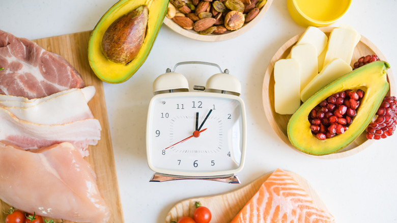 Alarm clock with keto foods