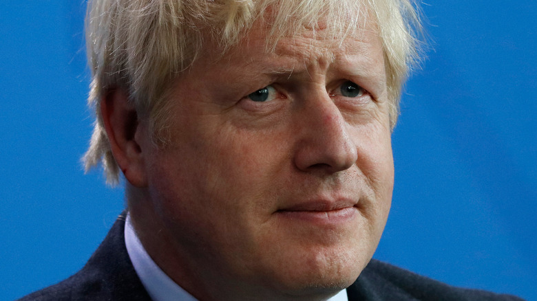 Boris Johnson looking serious