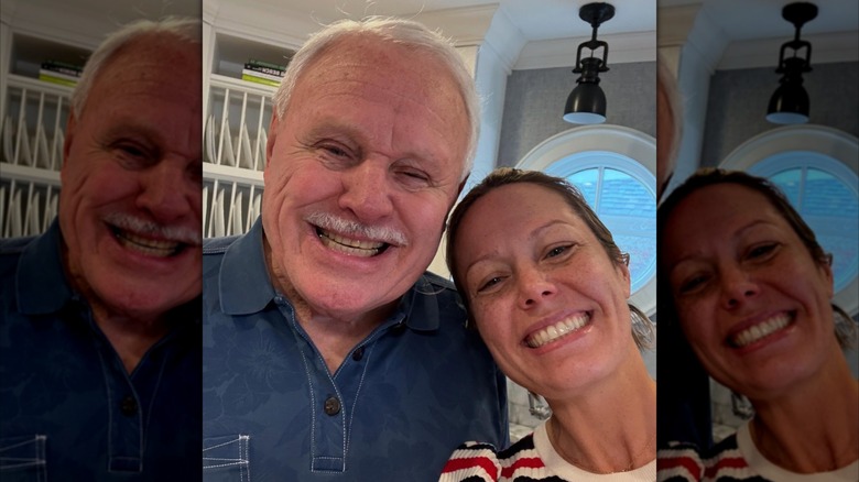 Dylan Dreyer posing for a selfie with her father