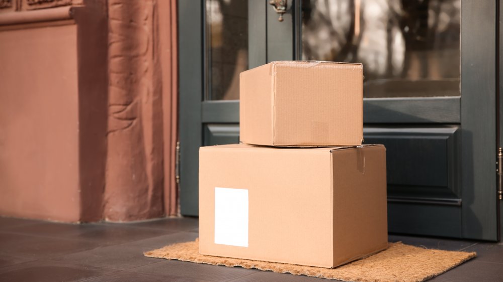 packages on a doorstep