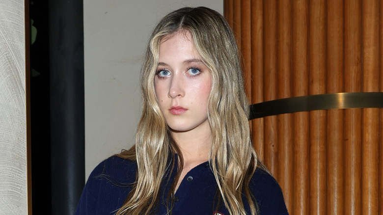Sunday Rose Kidman-Urban wearing a blue polo shirt at the Miu Miu dinner party in 2024