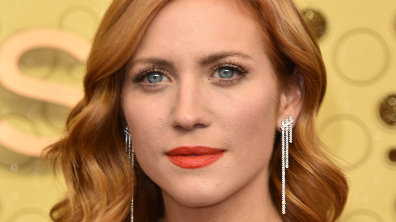 Brittany Snow poses on the red carpet