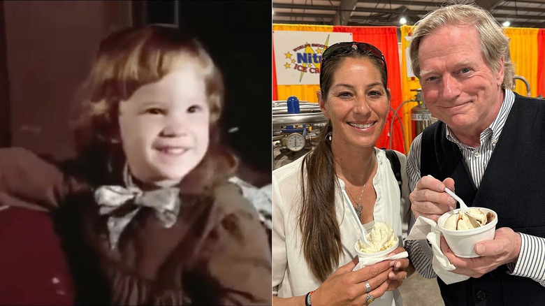 One of the Coleman twins as Rose Wilder in "Little House on the Prairie" on the left and Jennifer Donati with Dean Butler eating ice cream on the right