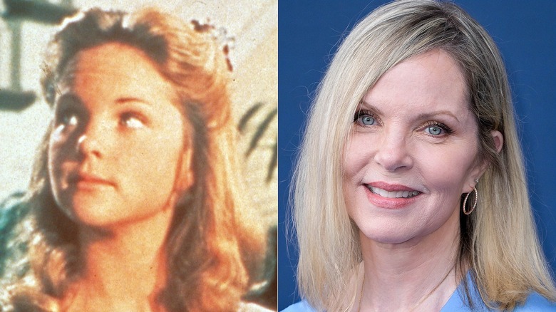 Melissa Sue Anderson as Mary Ingalls in "Little House on the Prairie" on the left and her in 2025 on the right