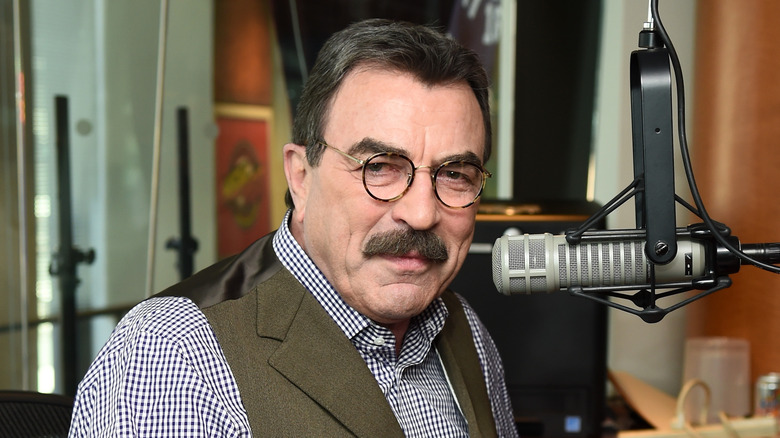 Tom Selleck inside radio studio