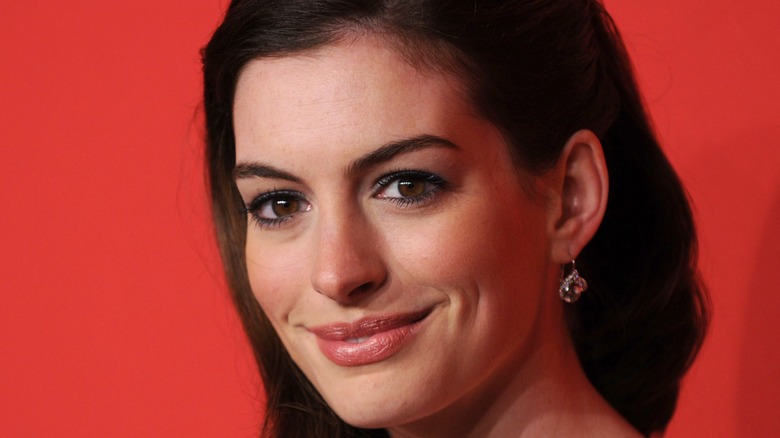 Anne Hathaway smiling