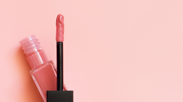 Tube of pink lip gloss