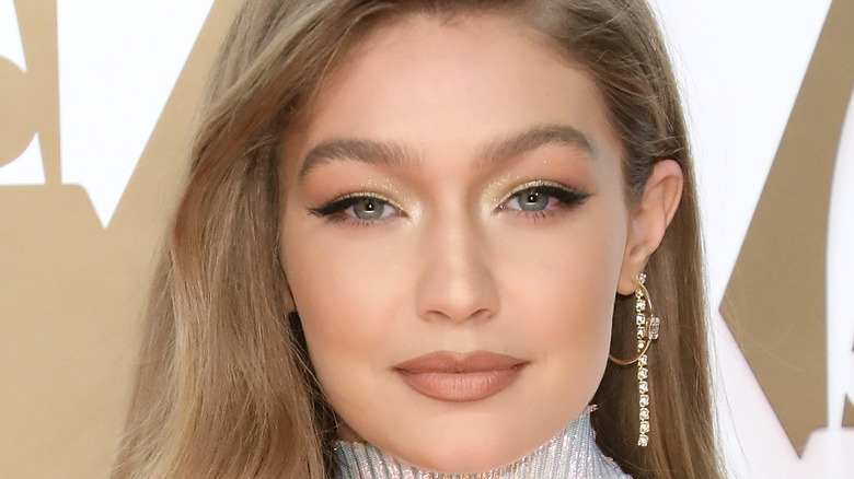 Gigi Hadid poses on the red carpet