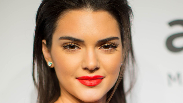 Kendall Jenner poses with a perfect red lip.