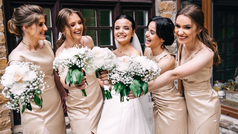 Bride and bridesmaids