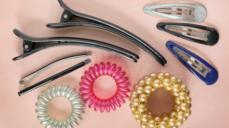 Hair accessories flat lay