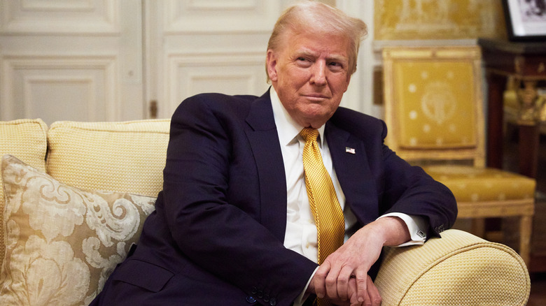 Donald Trump lounging on a couch