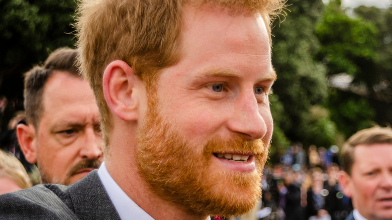 Prince Harry with a crowd  